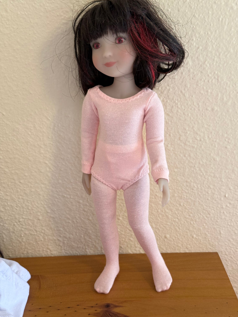 Ballet Leotard & Tights for 12" Ruby Red Galleria Siblies doll