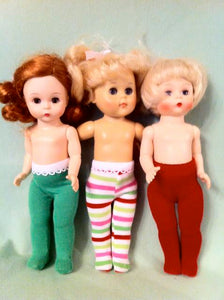 8" Ginny/ MA Wendy solid color tights