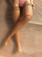 21"  Cissy Thigh High Hose with Stretch Lace Trim