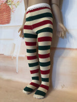 Christmas Tights for 12"  Ruby Red Galleria Siblies dolls
