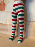 Christmas Tights for 12"  Ruby Red Galleria Siblies dolls