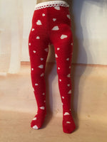 12"  Ruby Red Galleria Siblies dolls  VALENTINE TIGHTS