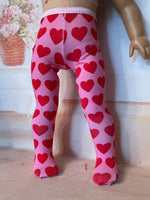 Valentine Tights for 18" American Girl Doll