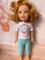 Embroidered shirt and Capri Set for 14" Wellie Wishers