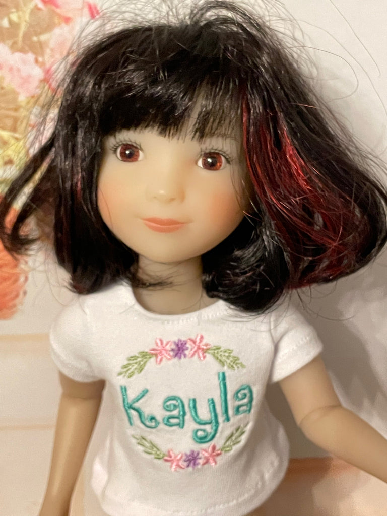 12" Ruby Red Galleria SIBLIES Embroidered Personalized T-shirt