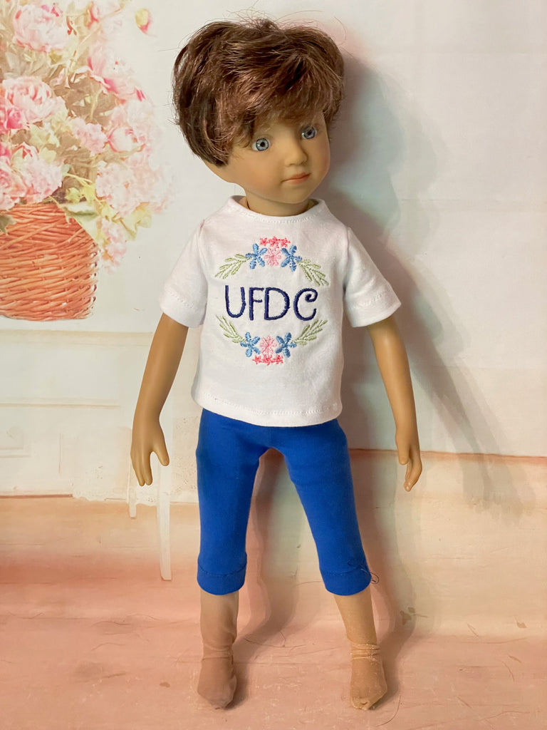 14" Mini Maru embroidered shirt & capris