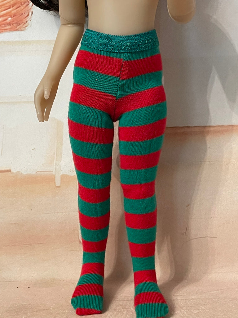 Christmas Tights for 12"  Ruby Red Galleria Siblies dolls