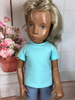 16" Sasha Solid Color Short Sleeve Crew Neck T-Shirt