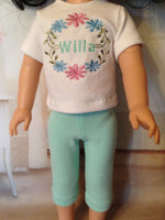 Embroidered shirt and Capri Set for 14" Wellie Wishers