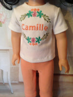 Embroidered shirt and Capri Set for 14" Wellie Wishers
