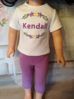 Embroidered shirt and Capri Set for 14" Wellie Wishers