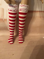 13" Effner Little Darling Print Thigh high tall socks