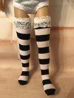 13" Effner Little Darling Print Thigh high tall socks