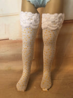 13" Effner Little Darling Print Thigh high tall socks