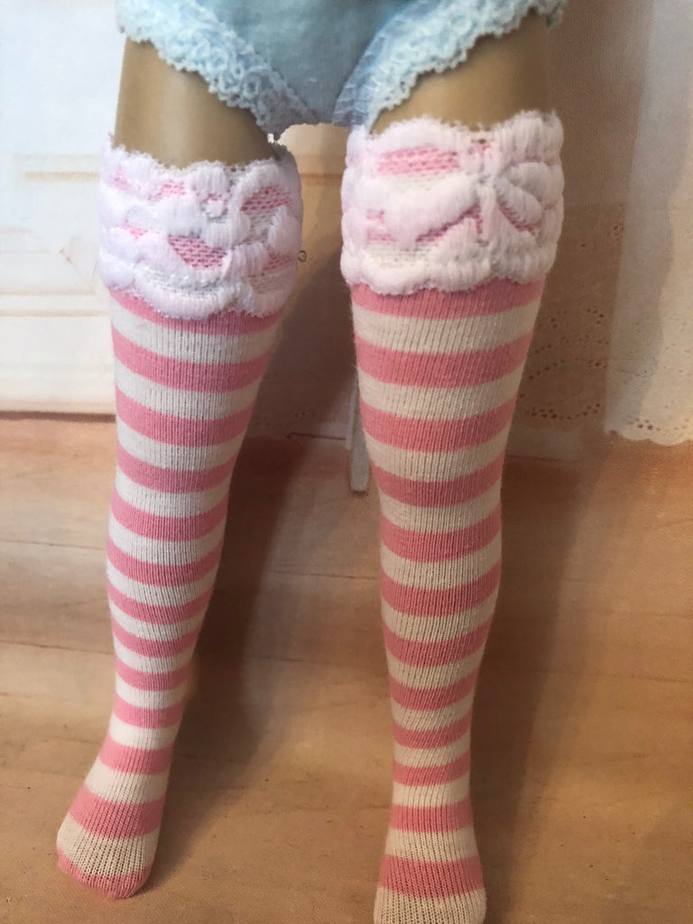 13" Effner Little Darling Print Thigh high tall socks