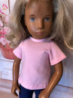 16" Sasha Solid Color Short Sleeve Crew Neck T-Shirt