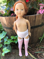 13" Effner Little Darling Print Thigh high tall socks