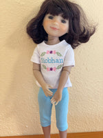 Embroidered shirt and Capri Set for 12" Ruby Red Galleria Siblies dolls