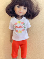 Embroidered shirt and Capri Set for 12" Ruby Red Galleria Siblies dolls