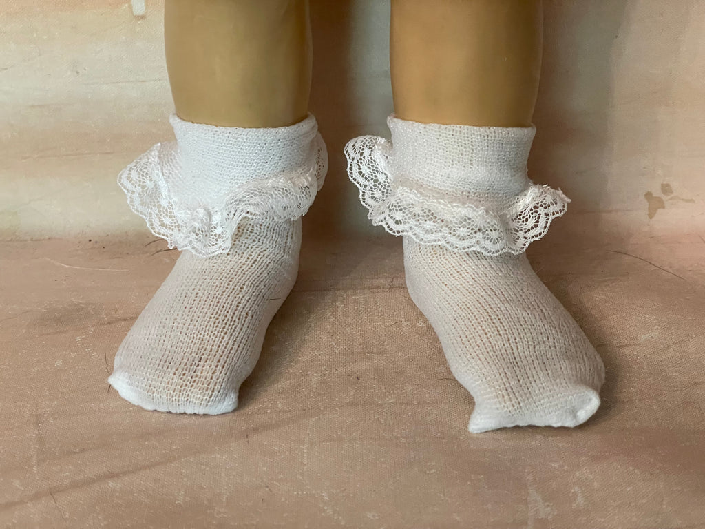 19" Chatty Cathy Lace Trimmed White Ankle Socks