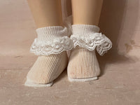 White lace socks for 14" Wellie Wishers doll