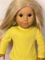 Solid Color Long Sleeve T-shirt for 18" American Girl doll