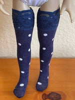 13" Effner Little Darling Print Thigh high tall socks