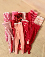 12"  Ruby Red Galleria Siblies dolls  VALENTINE TIGHTS