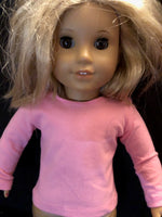 Solid Color Long Sleeve T-shirt for 18" American Girl doll