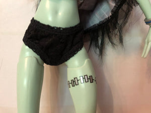 17" Monster High Frightfully Tall Black Undies Panties