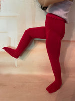 12"  Ruby Red Galleria SIBLIES Solid Color Tights