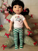 Christmas Tights for 14" American Girl Wellie Wishers Doll