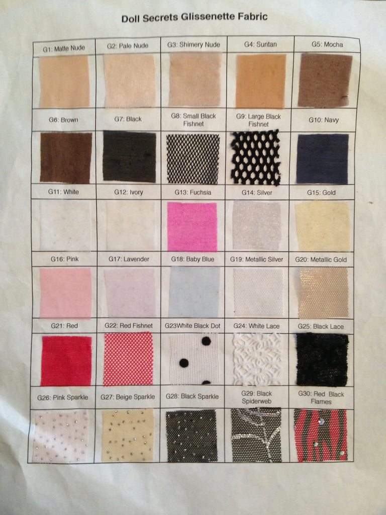 Sheer Glissenette Fabric Chart